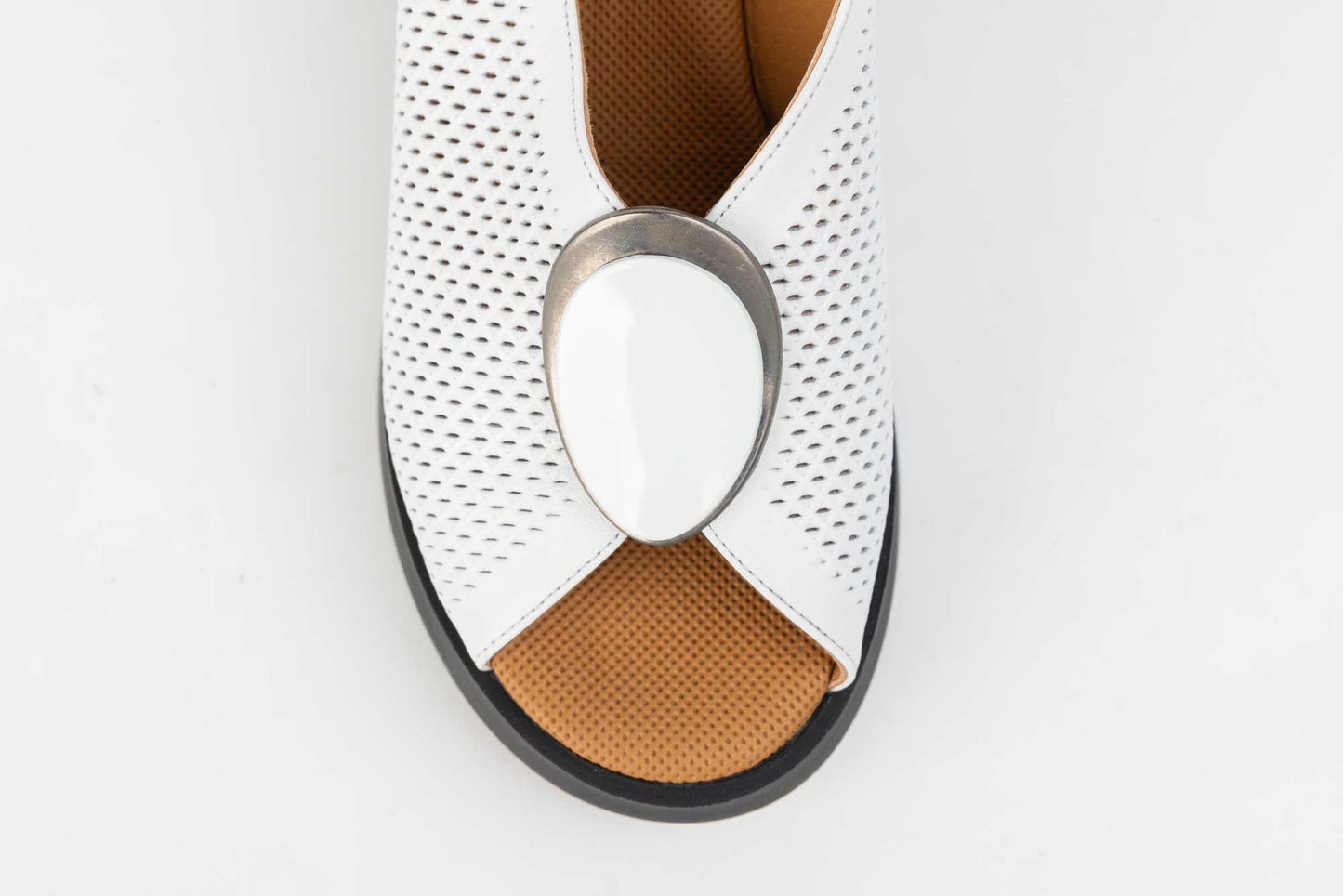 Women's genuine leather sandals LSD 500 White