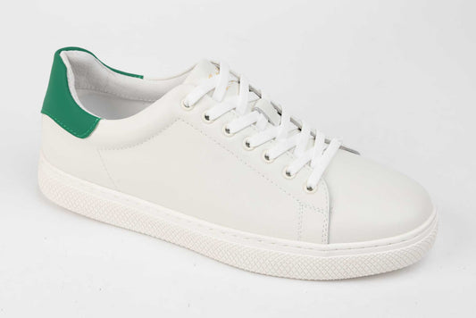 Pantofi barbati piele naturala MELS 10019 Alb verde