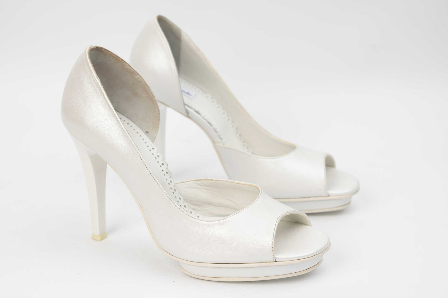 Sandale dama piele naturala AUTHENTIC 889 alb sidef