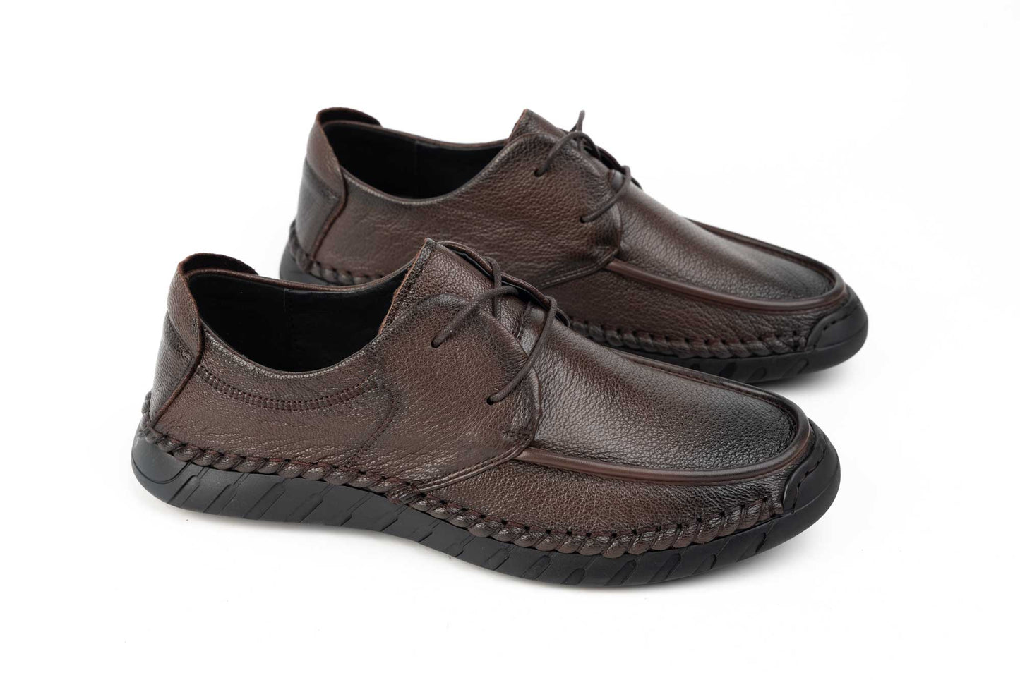 Men's genuine leather shoes MELS 83053 Brown