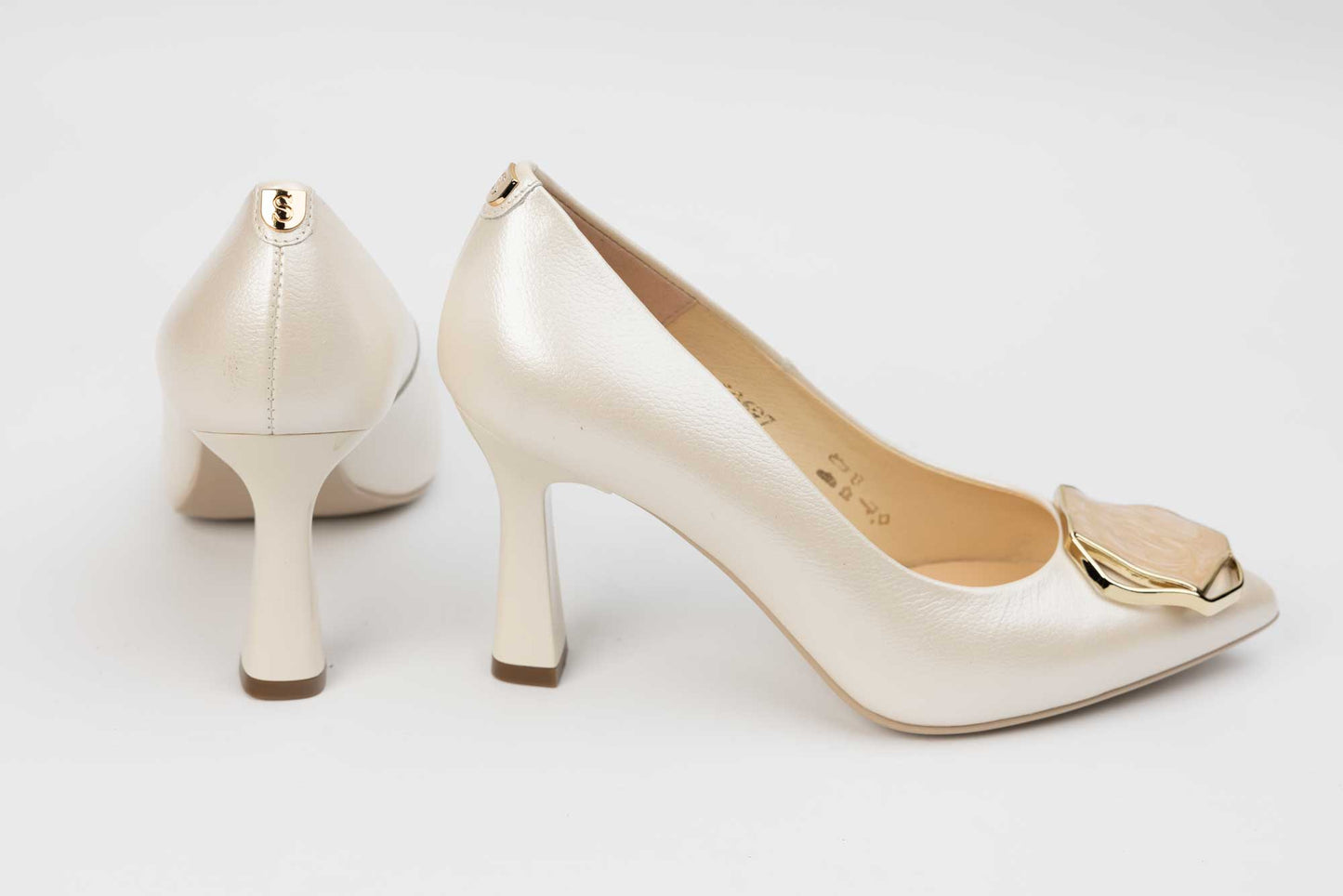 Pantofi dama eleganti piele naturala SALA 20697 Crem sidef
