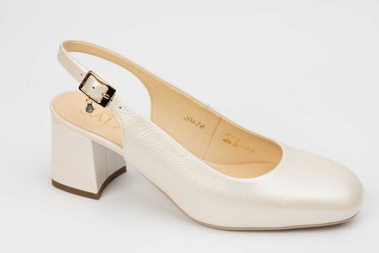 Pantofi dama eleganti piele naturala SALA dec 20678 Crem sidef