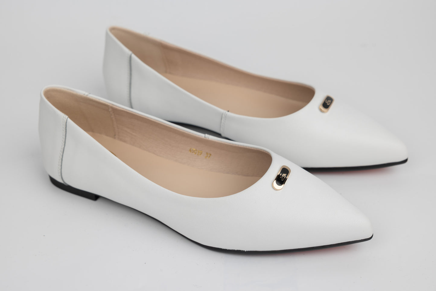 Pantofi dama balerin piele naturală FORMAZIONE 49019 Alb