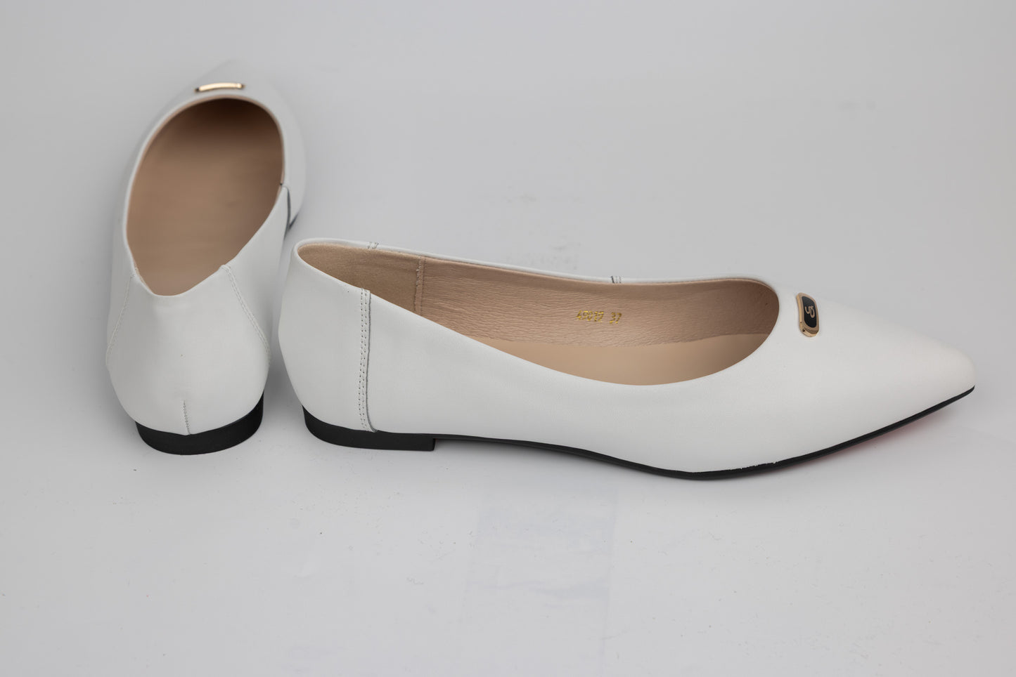 Pantofi dama balerin piele naturală FORMAZIONE 49019 Alb