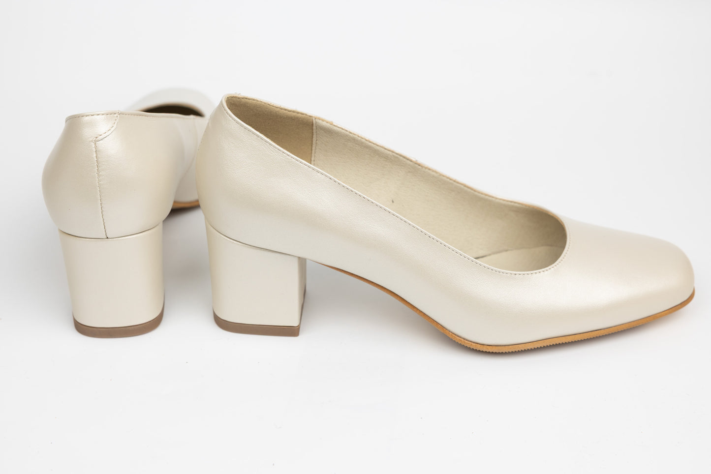 Pantofi dama piele naturală ANTONIO 337-355 Bej sidef