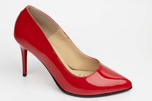Pantofi dama piele naturală lăcuită ANTONIO 3527-370 Roșu lac