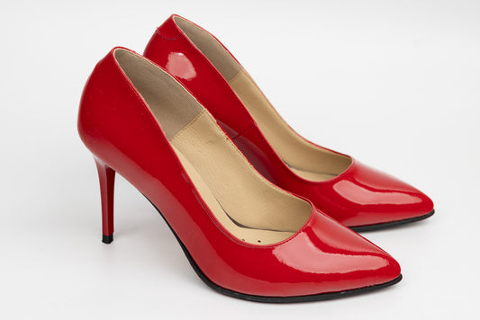 Pantofi dama piele naturală lăcuită ANTONIO 3527-370 Roșu lac