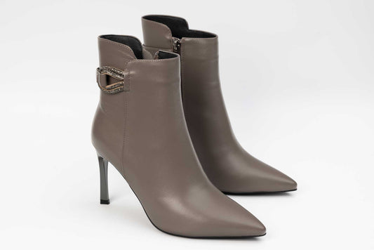 Ghete dama piele naturală elegante BETINA 1704-2 Vizon