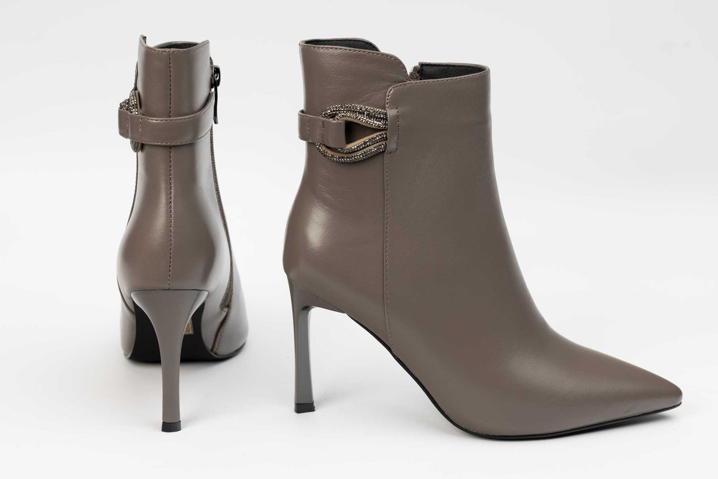 Ghete dama piele naturală elegante BETINA 1704-2 Vizon