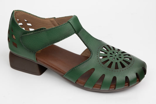 Women's sandals made of genuine leather FORMAZIONE 631 Green