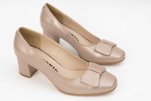Pantofi dama piele naturala ANTONIO 19337 Grej sidef