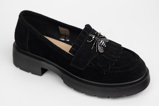Pantofi dama piele naturală intorsa BETINA 8989 N vel