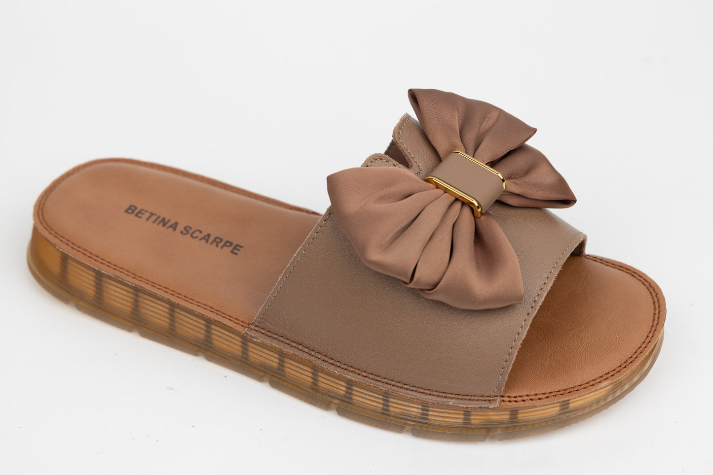 Women's genuine leather slippers 9391 Apricot