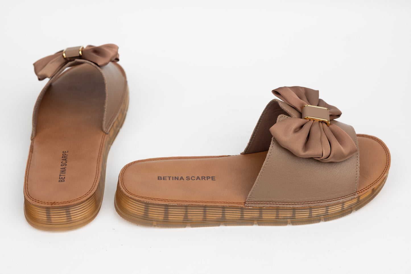 Women's genuine leather slippers 9391 Apricot