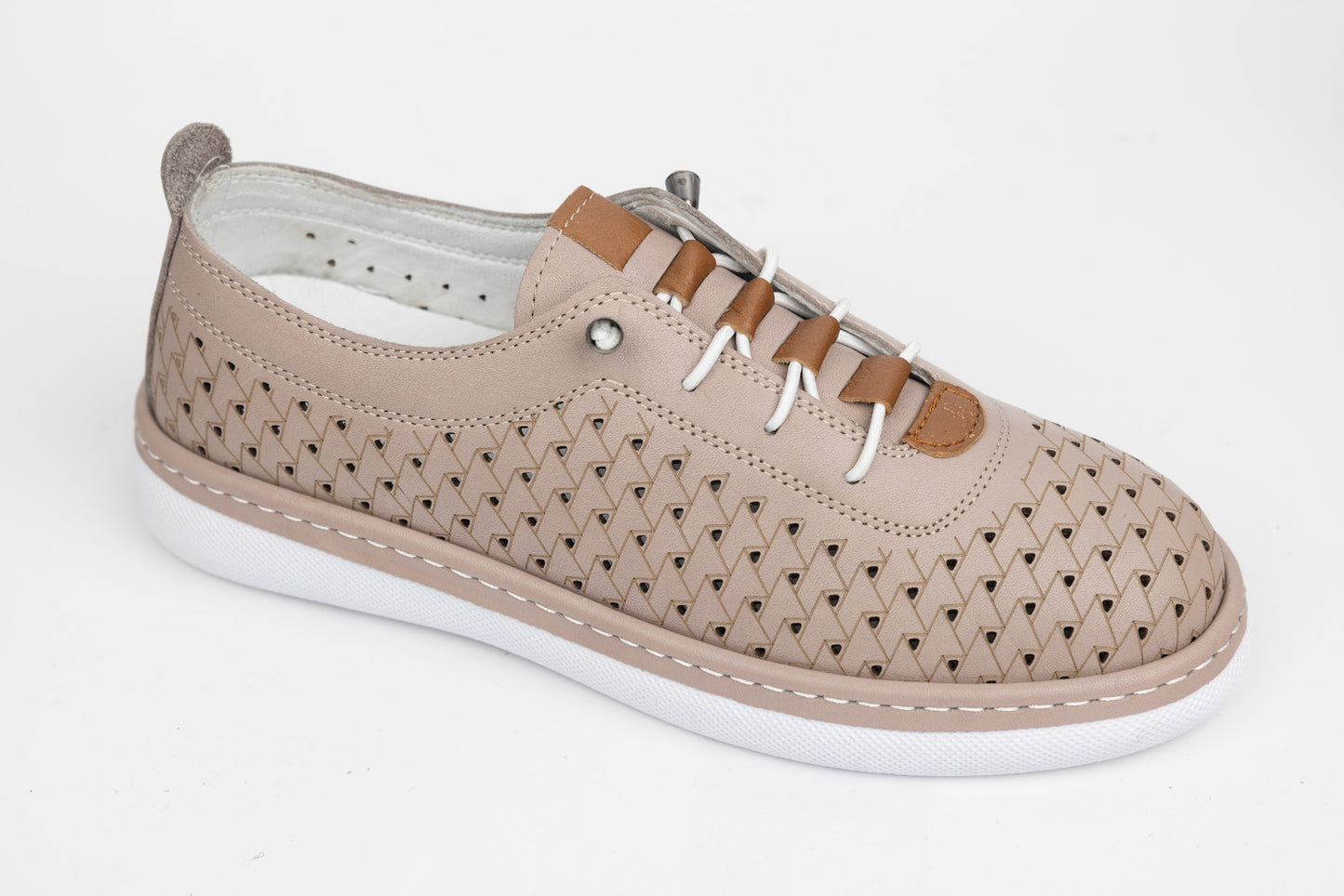 Pantofi dama piele naturală perforata JOHAN 6020 Nisip