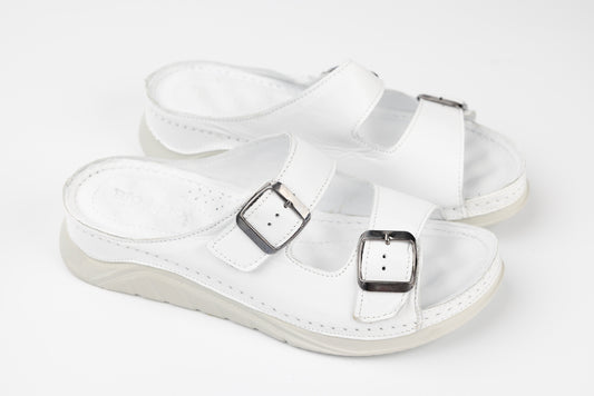 Saboti dama piele naturală DOGATI 6099 Alb