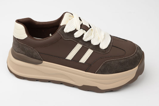 Adidași damă piele naturală FRANCO GERARDO 6306 Maro