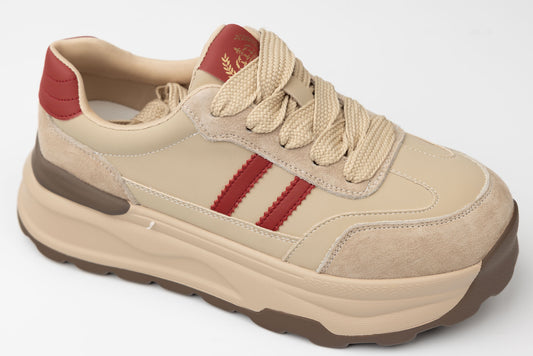 Adidași damă piele naturală FRANCO GERARDO 6306 Apricot