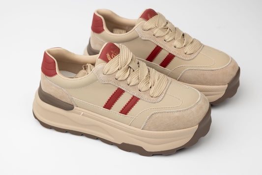 Adidași damă piele naturală FRANCO GERARDO 6306 Apricot