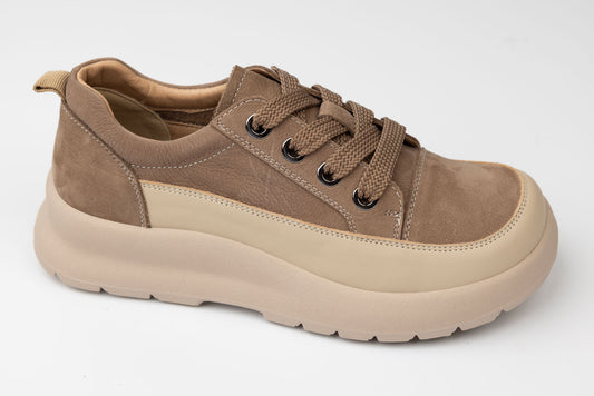 Pantofi damă piele naturală casual FORMAZIONE 70108 Khaki