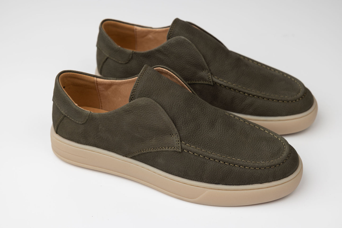 Men's sports shoes made of genuine leather FRANCO GERARDO 02-203 Green