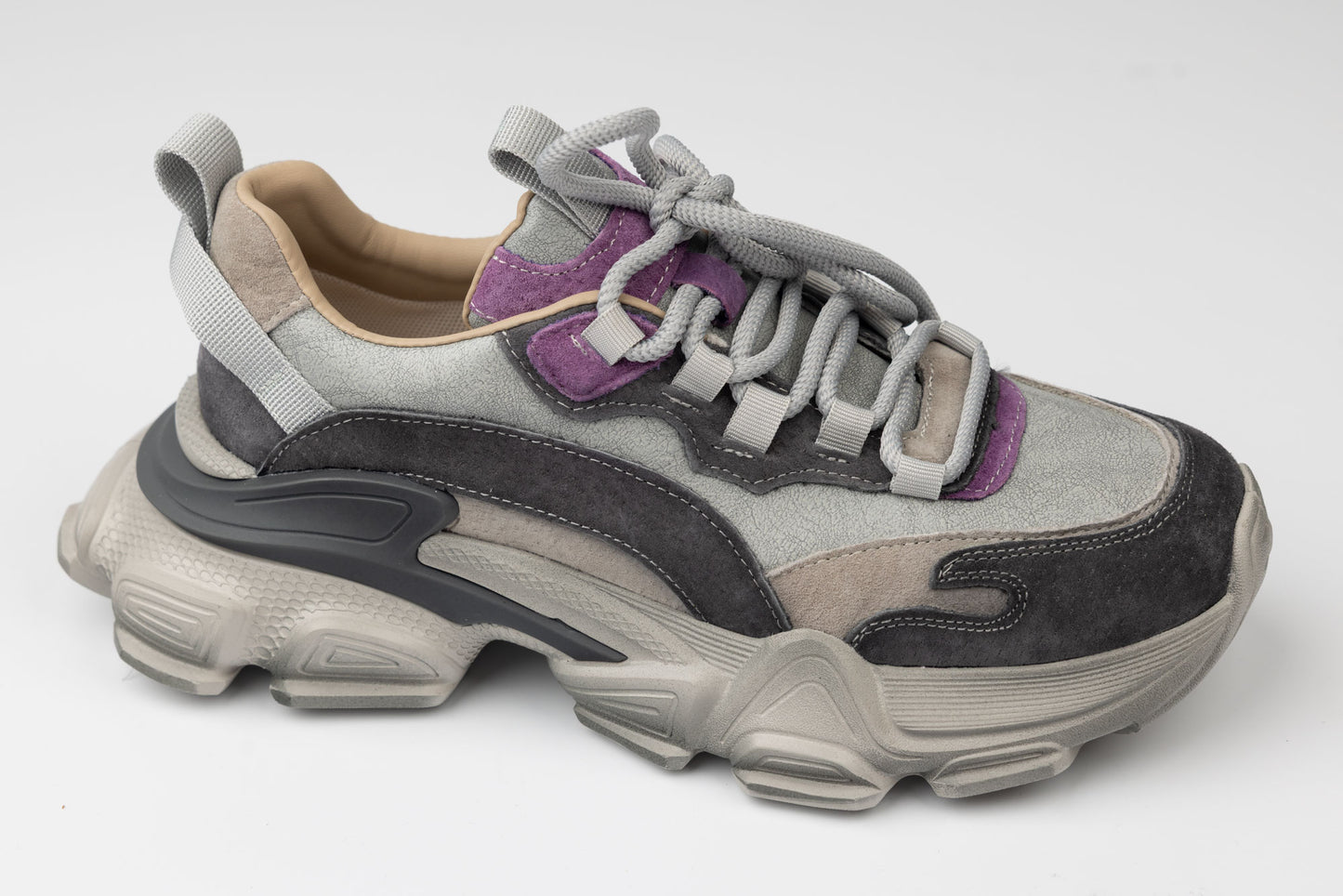 Women's genuine leather sneakers FRANCO GERARDO 5758 Grey