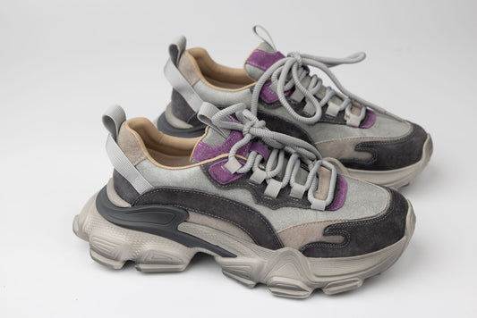 Women's genuine leather sneakers FRANCO GERARDO 5758 Grey