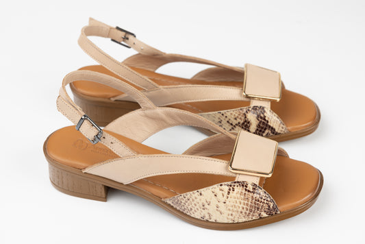 Women's genuine leather sandals ANNA VIOTI 6020 Beige