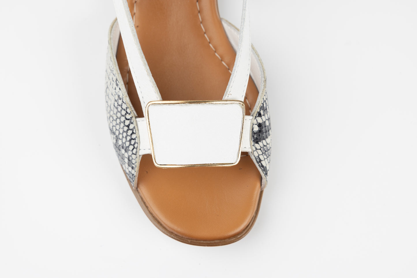 Women's sandals made of genuine leather ANNA VIOTI 6020 White