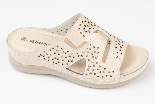 Saboti dama comfort piele naturală 017-2 Bej