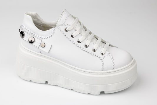 Pantofi damă piele naturală ortopedici PERLA 3998 Alb
