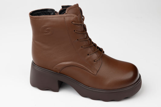 Ghete damă piele naturală casual GALLOP 5008 Maro
