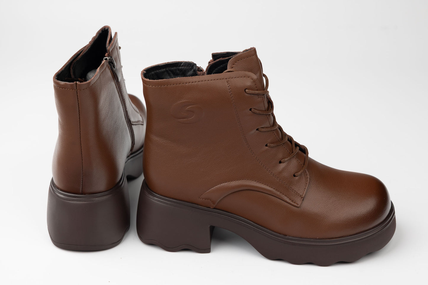 Ghete damă piele naturală casual GALLOP 5008 Maro