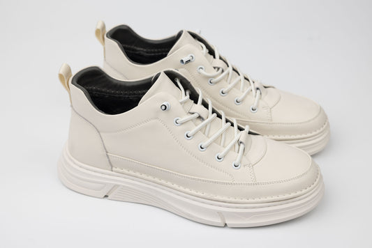 Ghete unisex piele naturală GALLOP 90001 Alb