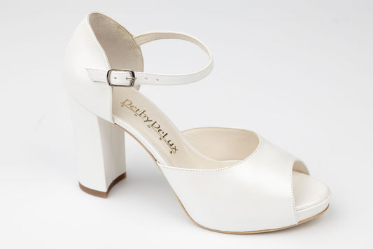 Sandale mireasa piele naturala NINA OCHINNI 304-1 Alb