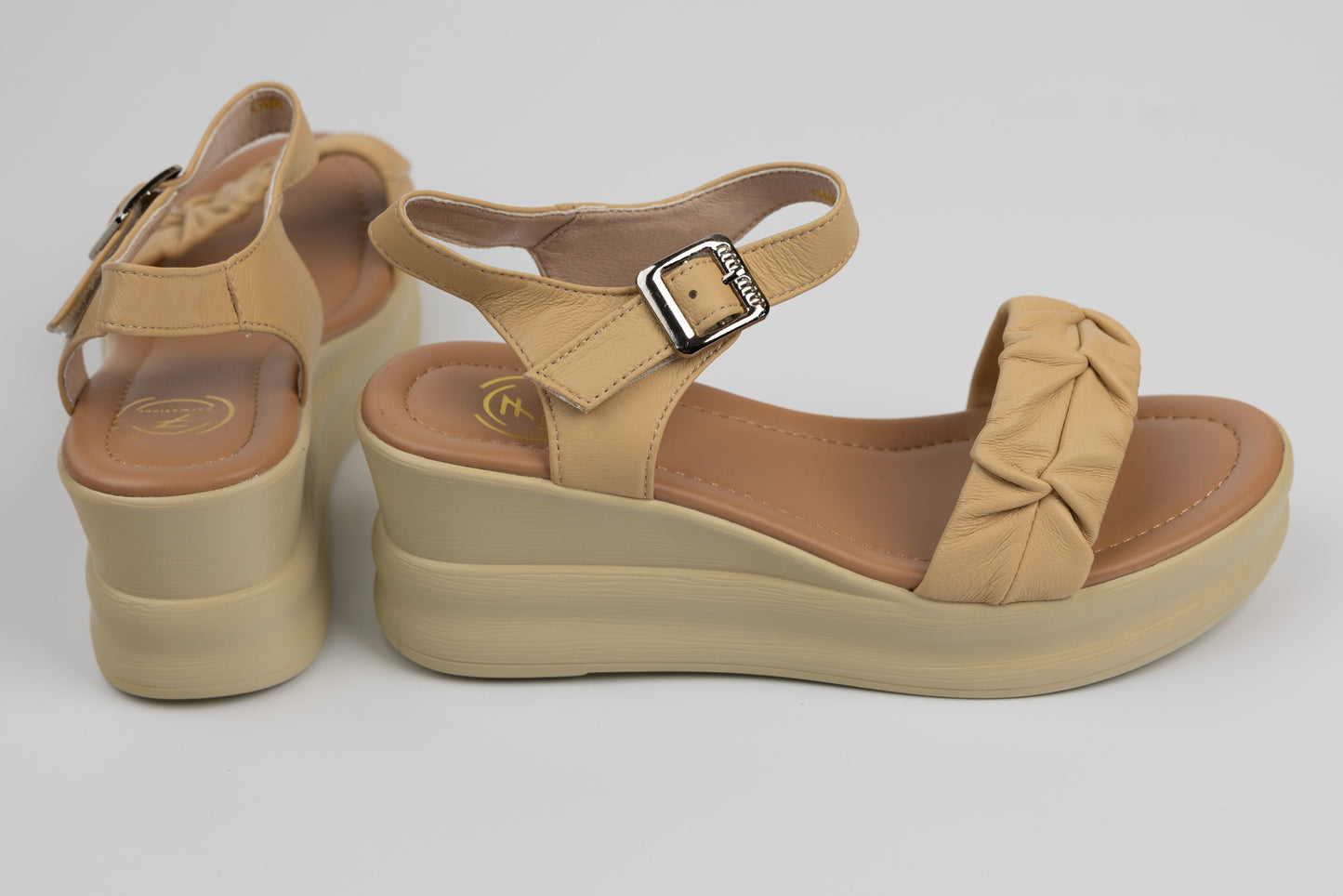 Women's sandals made of genuine leather FORMAZIONE 2718 Yellow