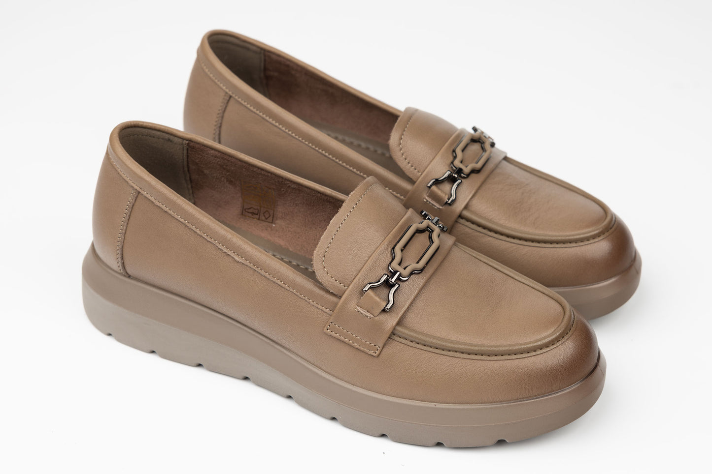 Pantofi damă piele naturală FORMAZIONE 527501 khaki