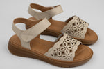 Sandale dama piele naturală FORMAZIONE 33177 Crem