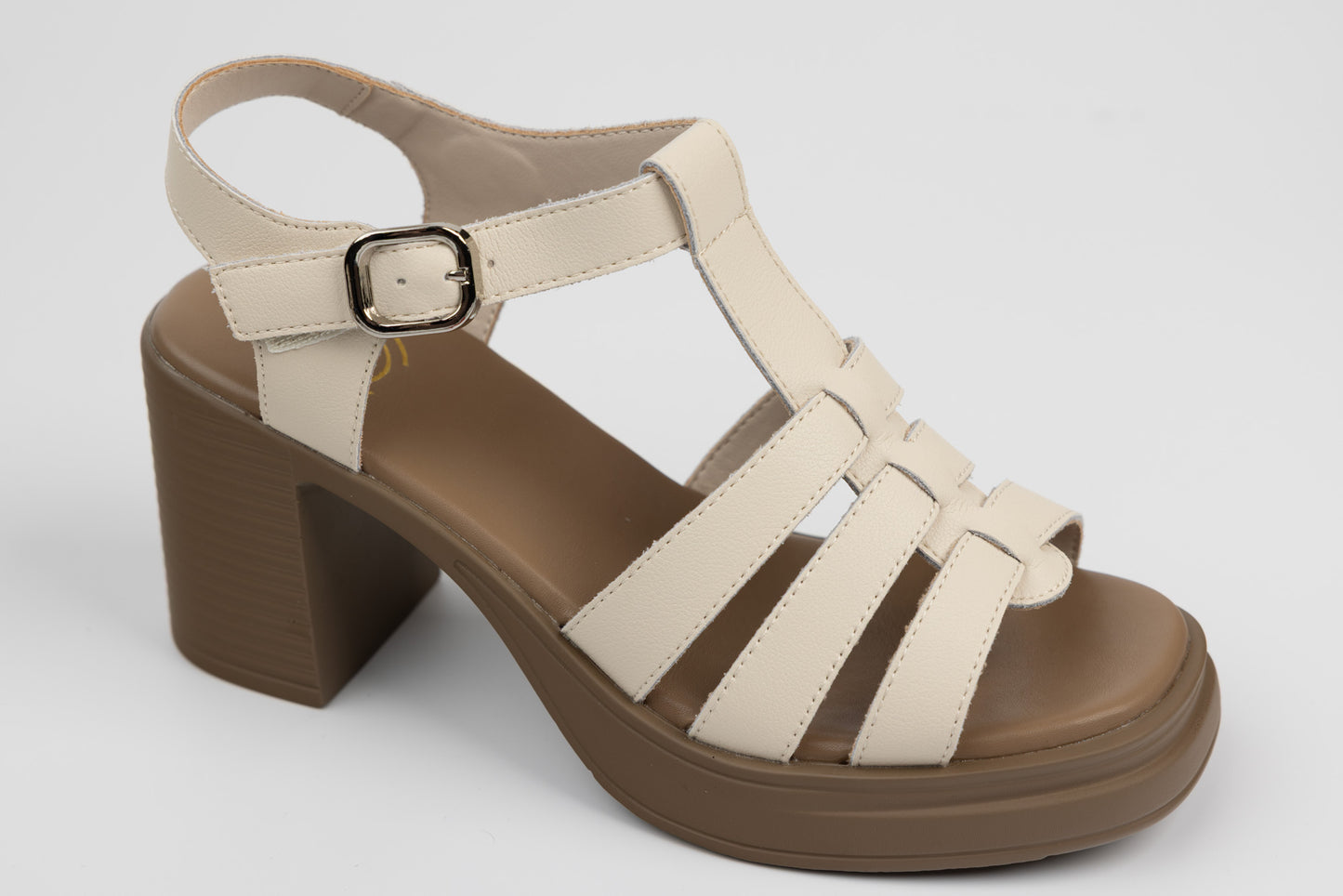 Women's casual genuine leather sandals FORMAZIONE 1007-1 Cream
