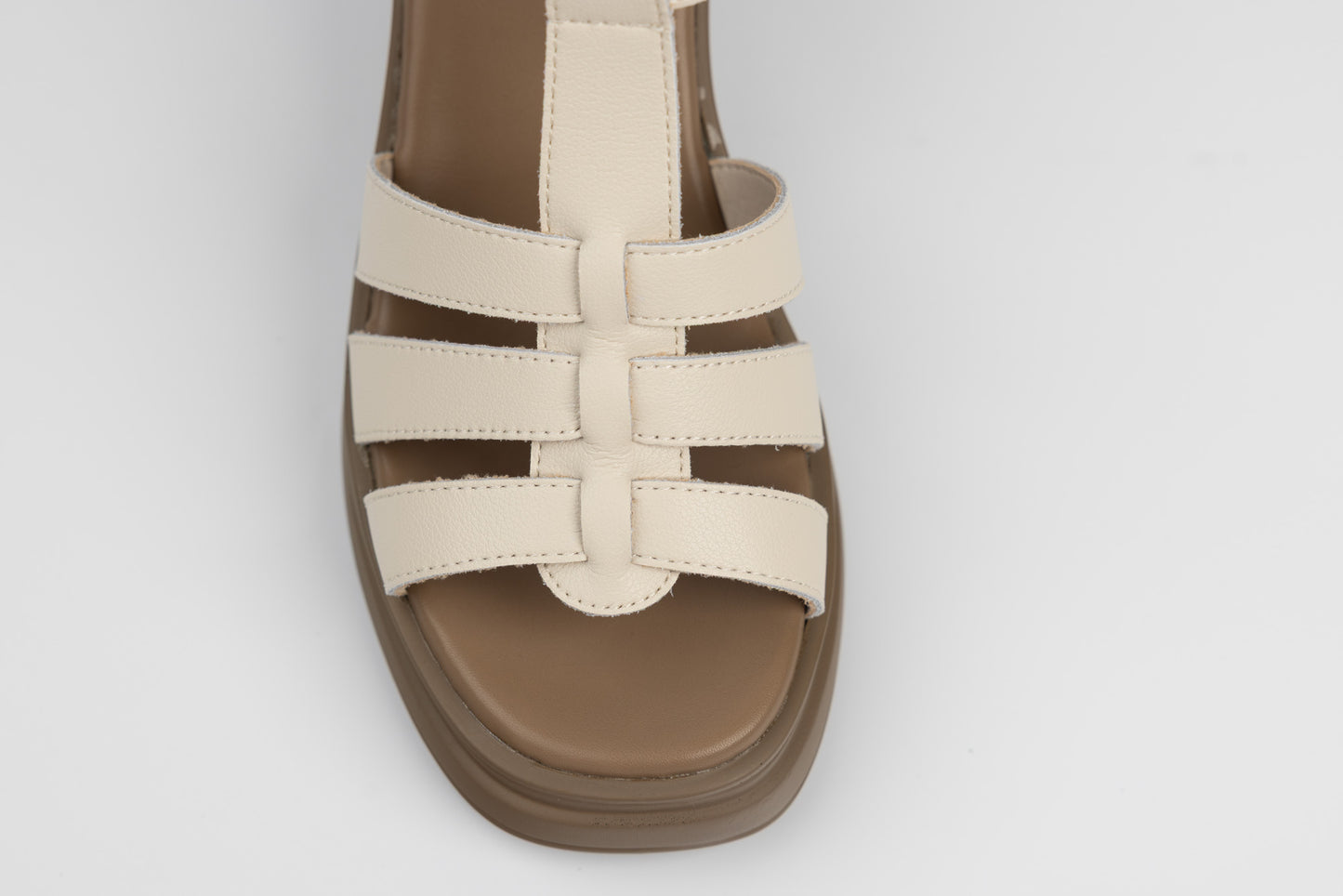 Women's casual genuine leather sandals FORMAZIONE 1007-1 Cream