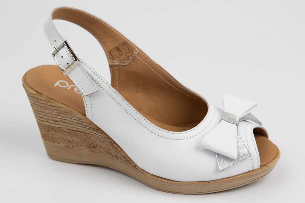Sandale dama piele naturală PREGO 4253 Alb argint
