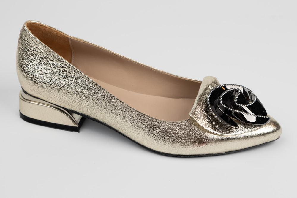 Pantofi dama piele naturală 5000 Auriu