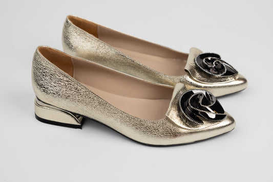 Pantofi dama piele naturală 5000 Auriu