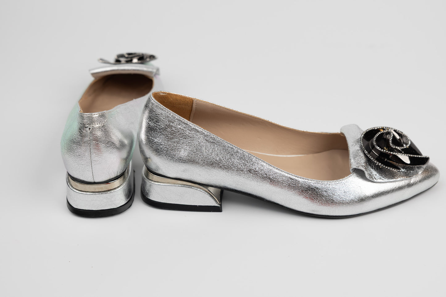 Pantofi dama piele naturală LSD 5000 Argintiu