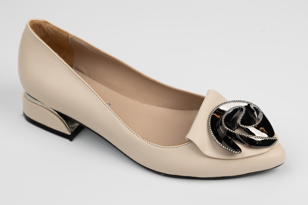 Pantofi dama piele naturală LSD 5000 Crem