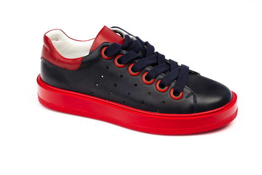 Pantofi din piele naturală casual barbati RIDGE 9742 Bleu box