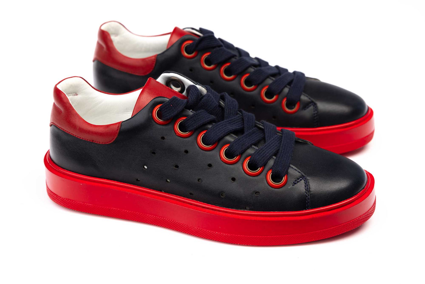 Men's casual genuine leather shoes RIDGE 9742 Box blue