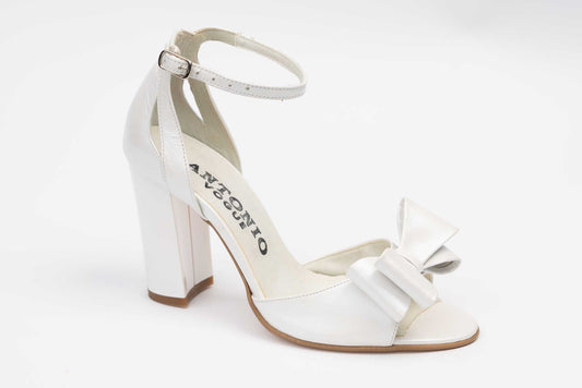 Sandale mireasa piele naturala ANTONIO 721 Alb accesorizat