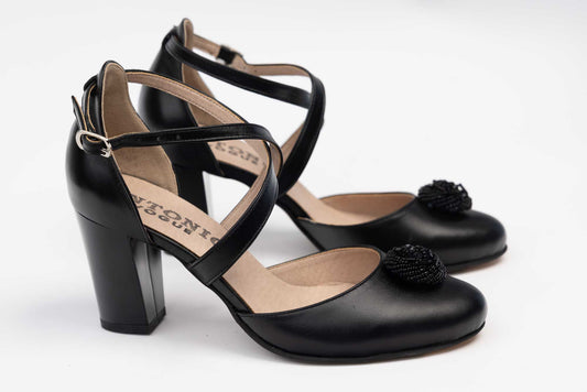 Pantofi dama piele naturala decupati ANTONIO 336 N box