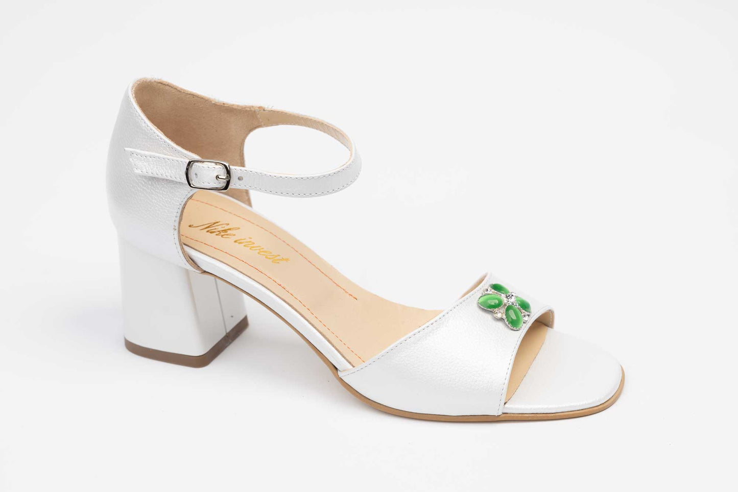 Women's sandals natural leather NIKE 762 White